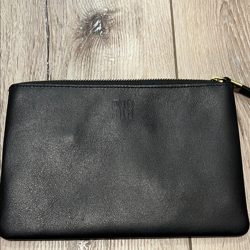 Madewell Black Leather Zip Clutch